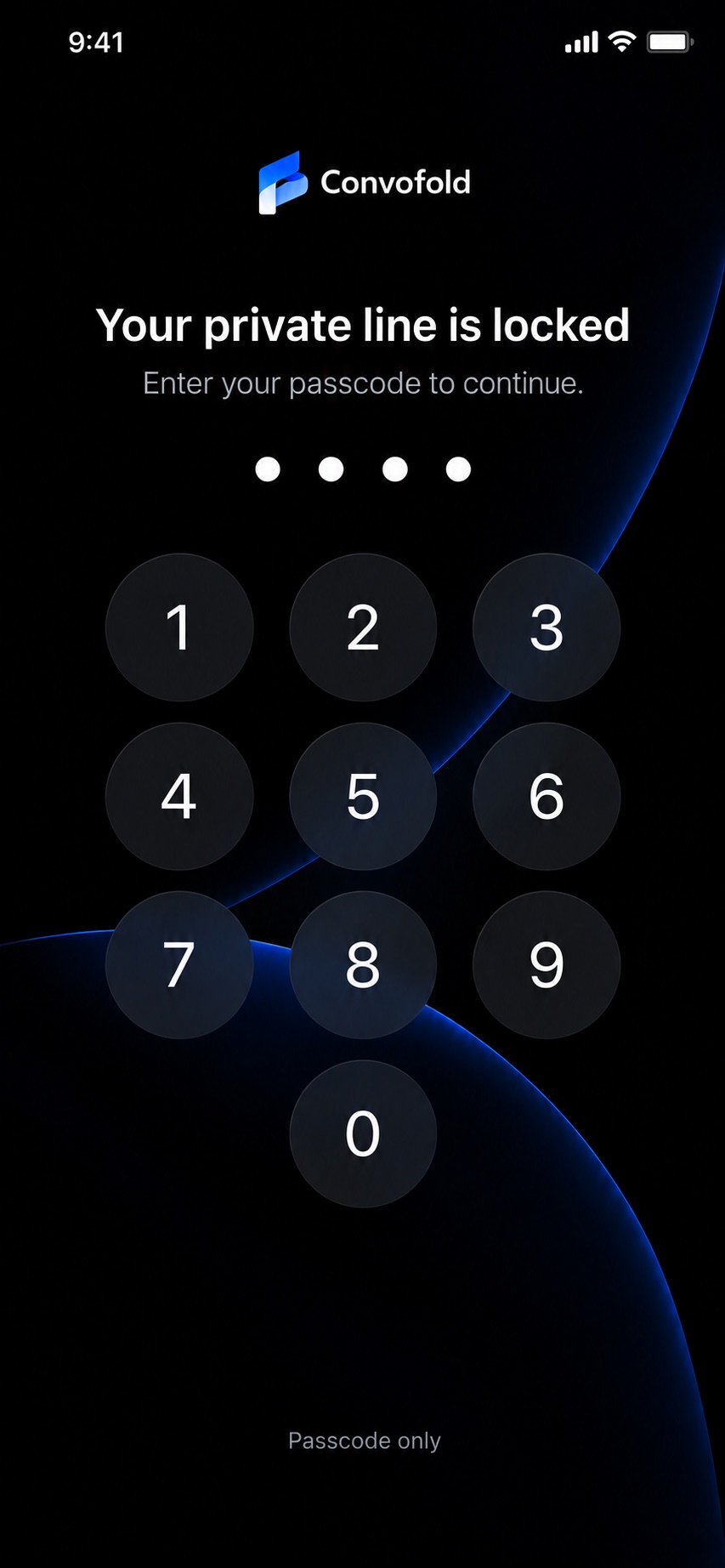Convofold protected by its own passcode